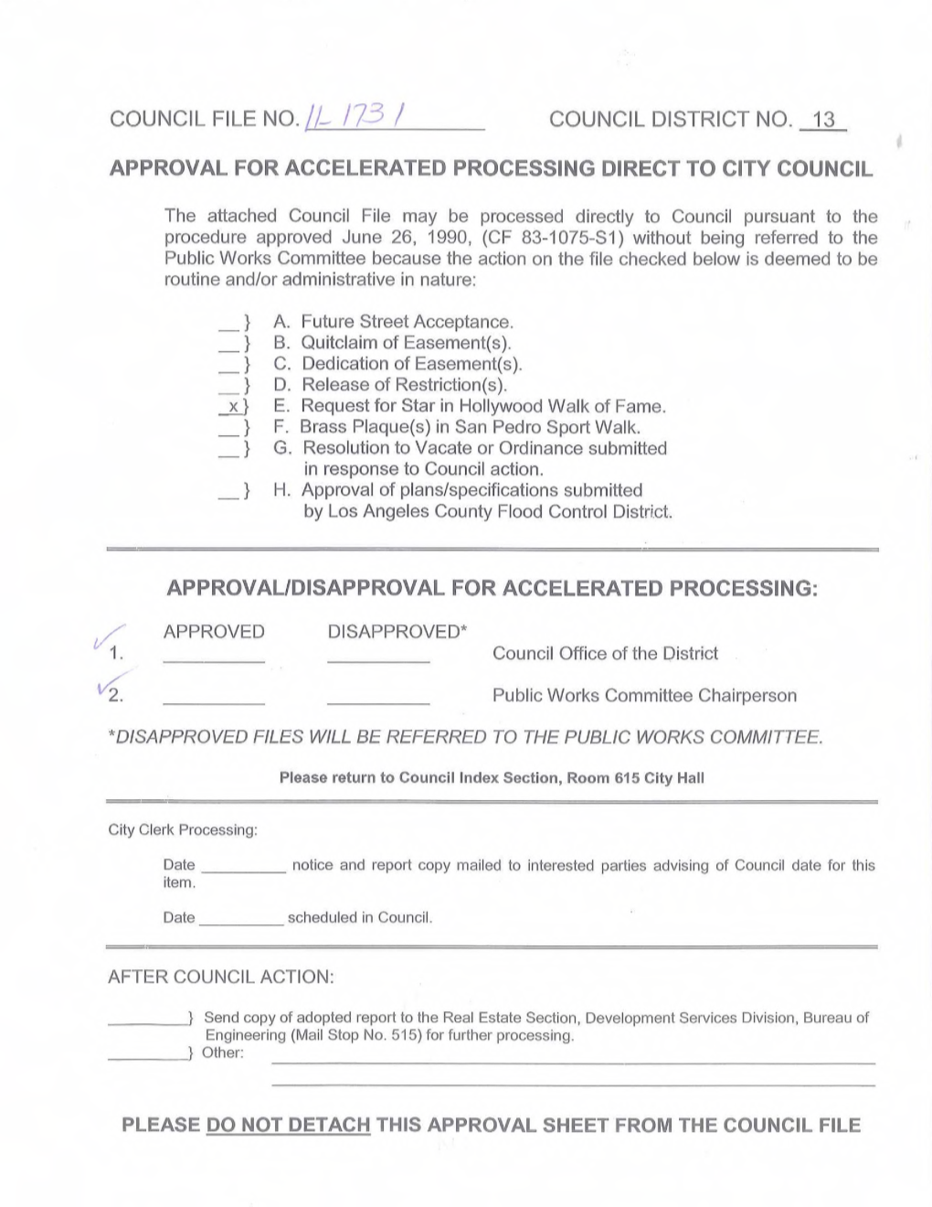 Council File No. /1- 173 / Council District No