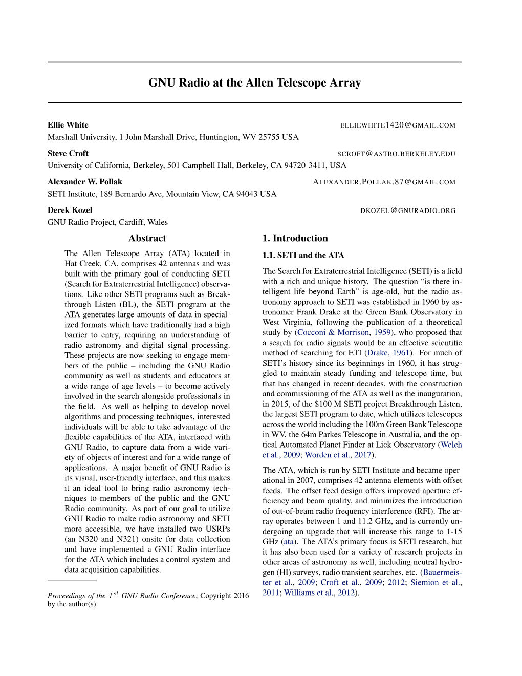 GNU Radio at the Allen Telescope Array