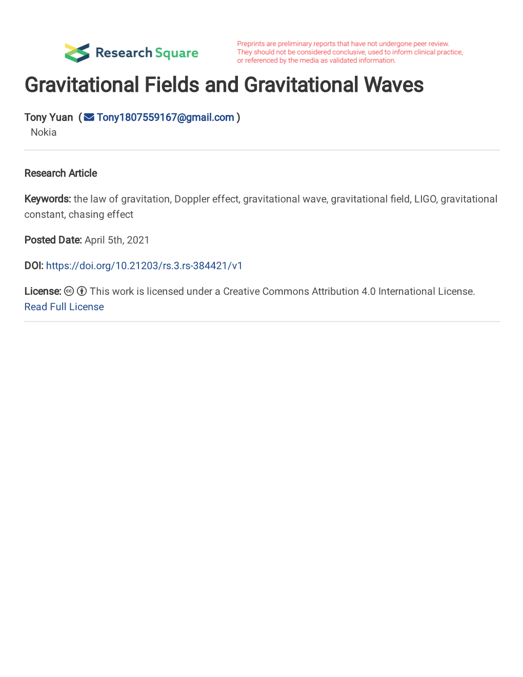 Gravitational Fields and Gravitational Waves