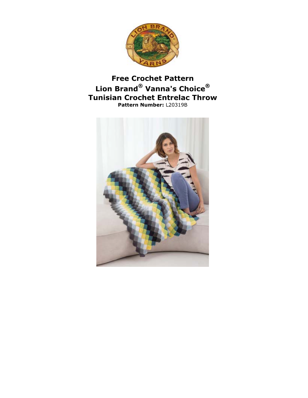 Free Crochet Pattern: Vanna's Choice® Tunisian Crochet Entrelac Throw