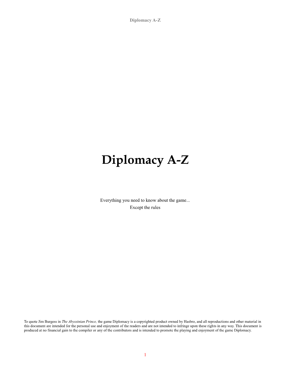 Diplomacy A-Z