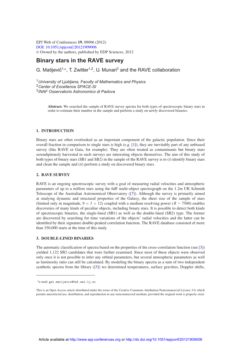 Binary Stars in the RAVE Survey