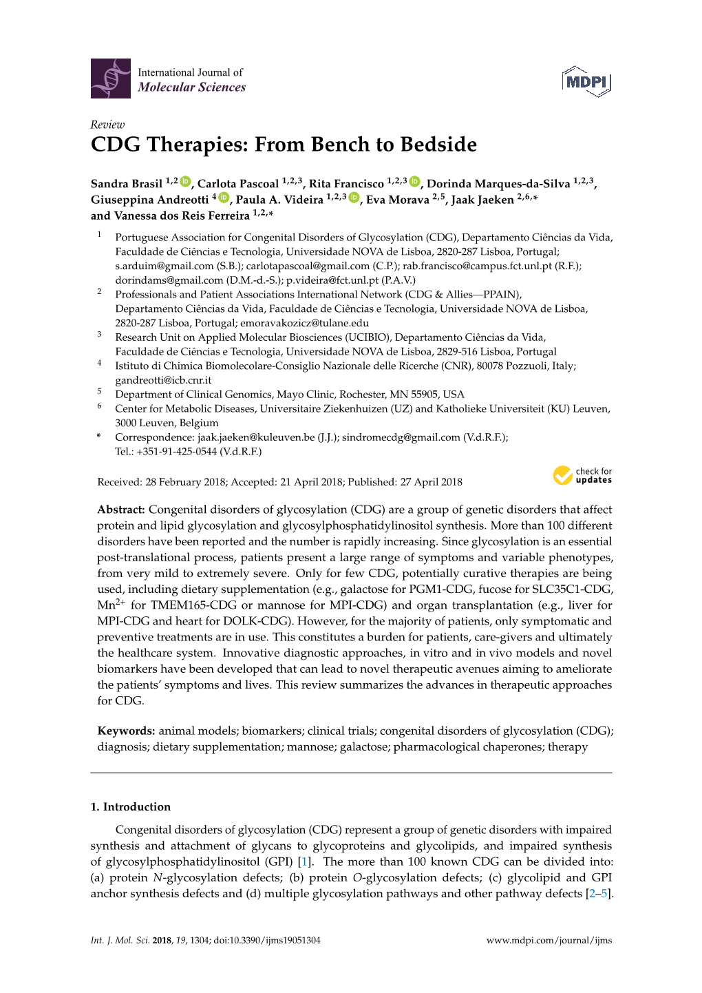 CDG Therapies: from Bench to Bedside