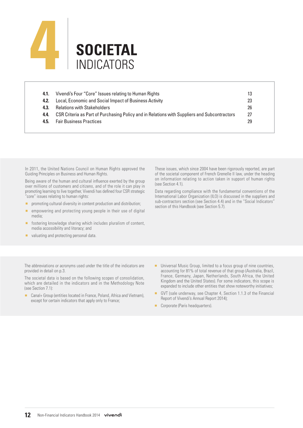 Societal 4 Indicators