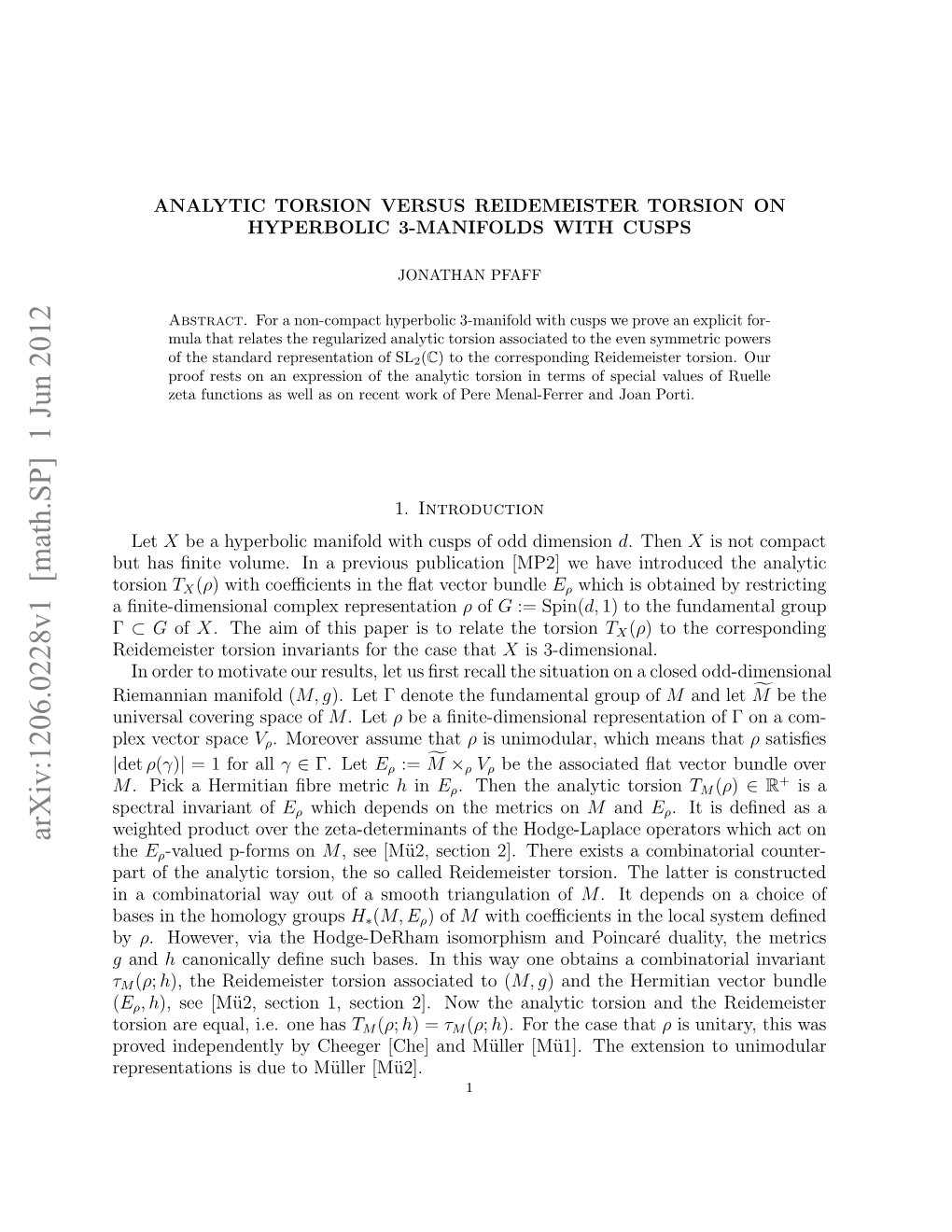 Analytic Torsion Versus Reidemeister Torsion on Hyperbolic 3-Manifolds with Cusps