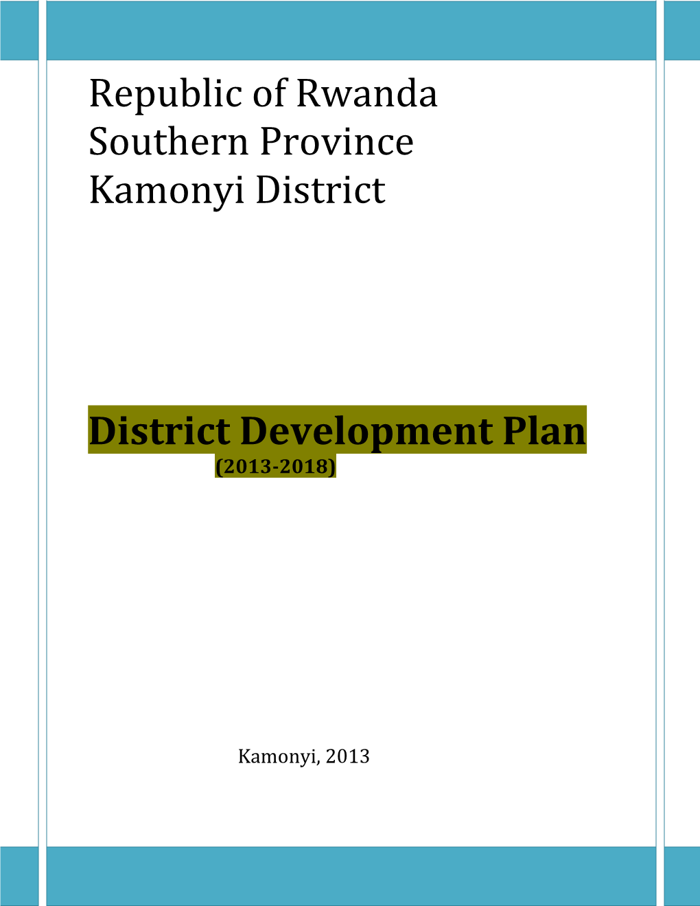 District Development Plan (2013-2018)