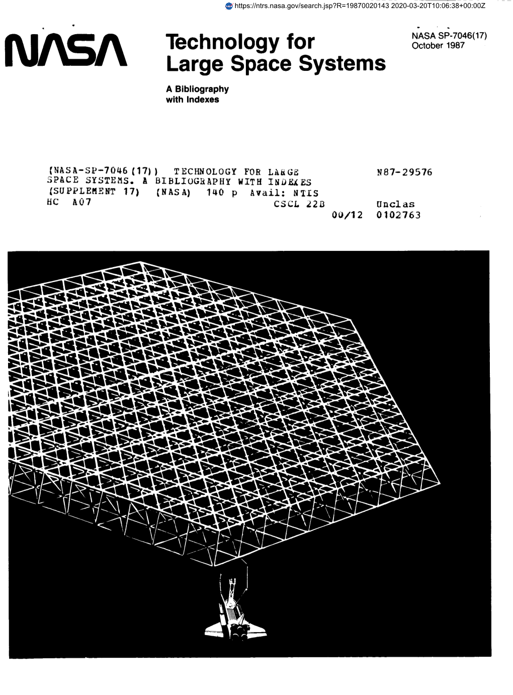 Technology for NASA Large Space Systems