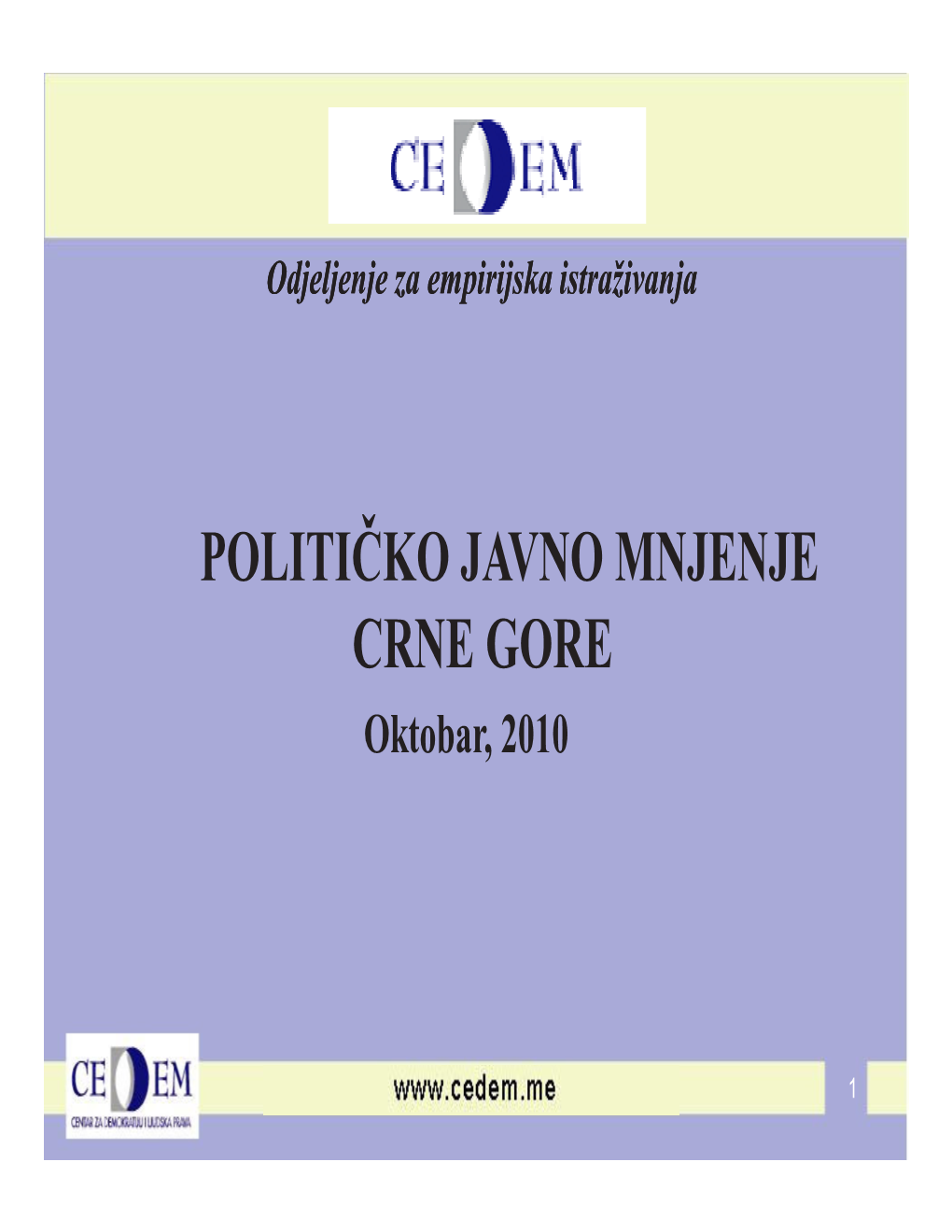 Političko Javno Mnjenje Crne Gore