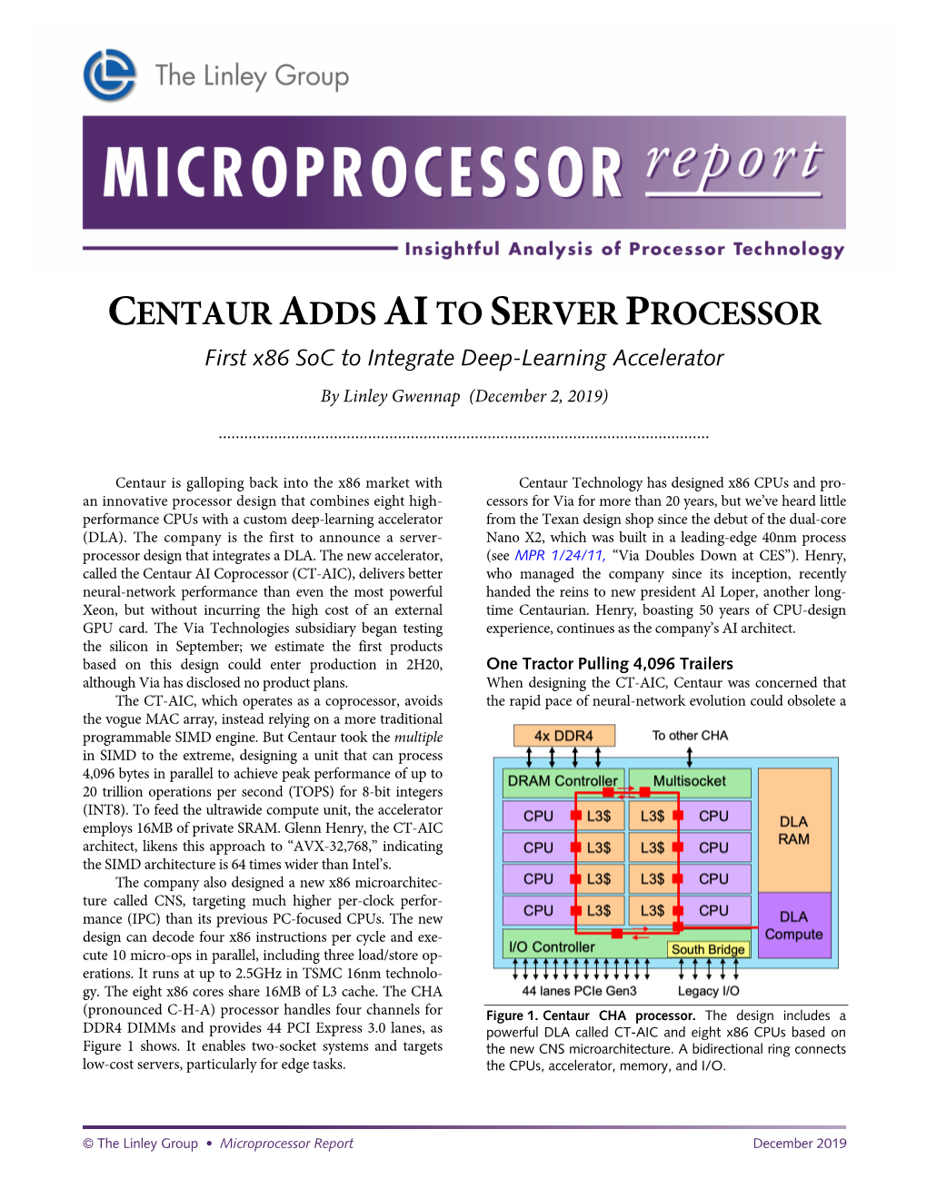 Centaur Adds Aito Server Processor