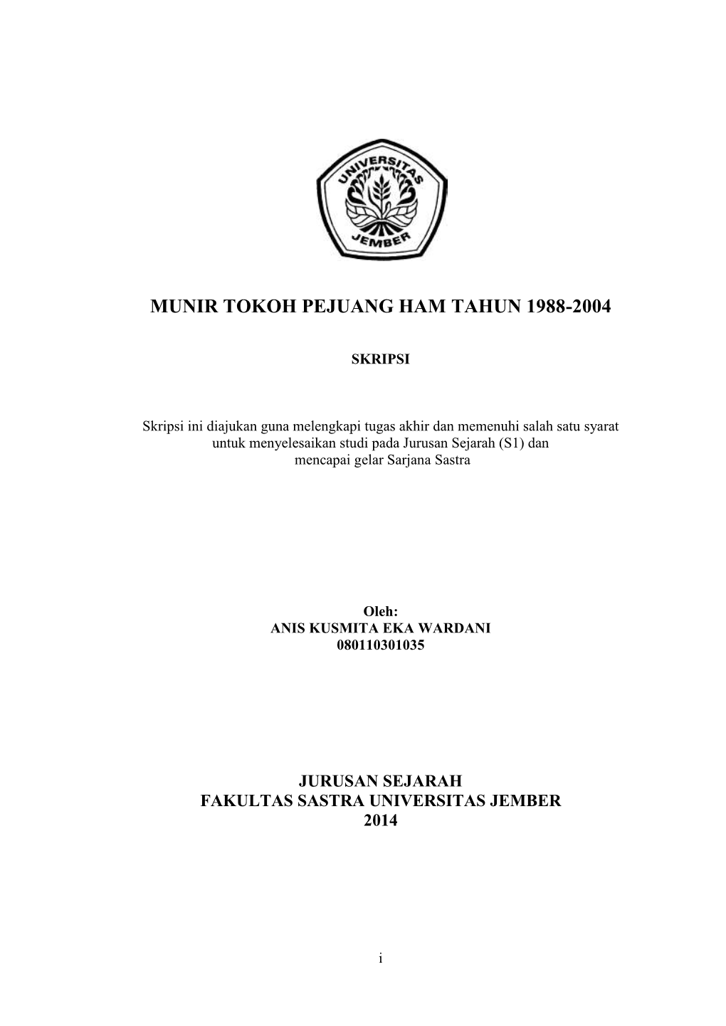 Munir Tokoh Pejuang Ham Tahun 1988-2004