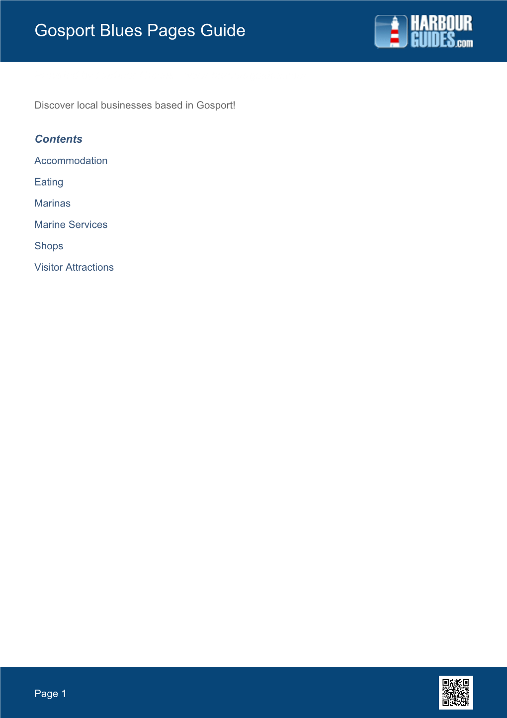 Harbour Guides Bluepages Guide