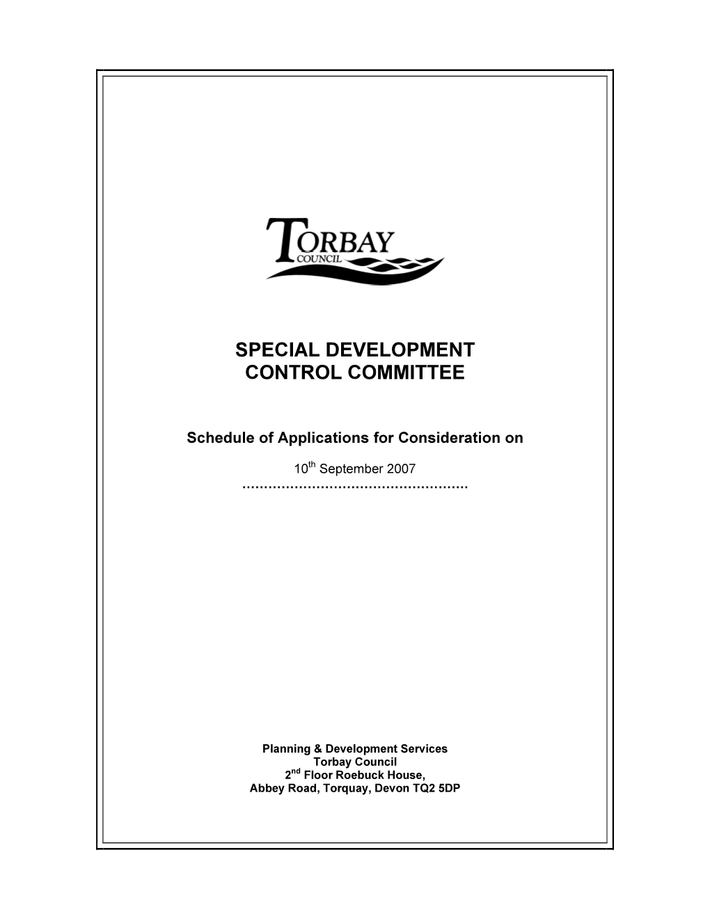 Special Development Control Committee