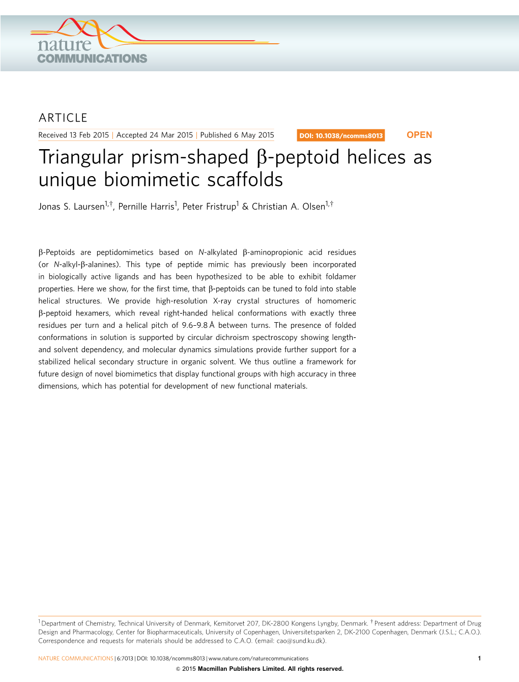 Peptoid Helices As Unique Biomimetic Scaffolds