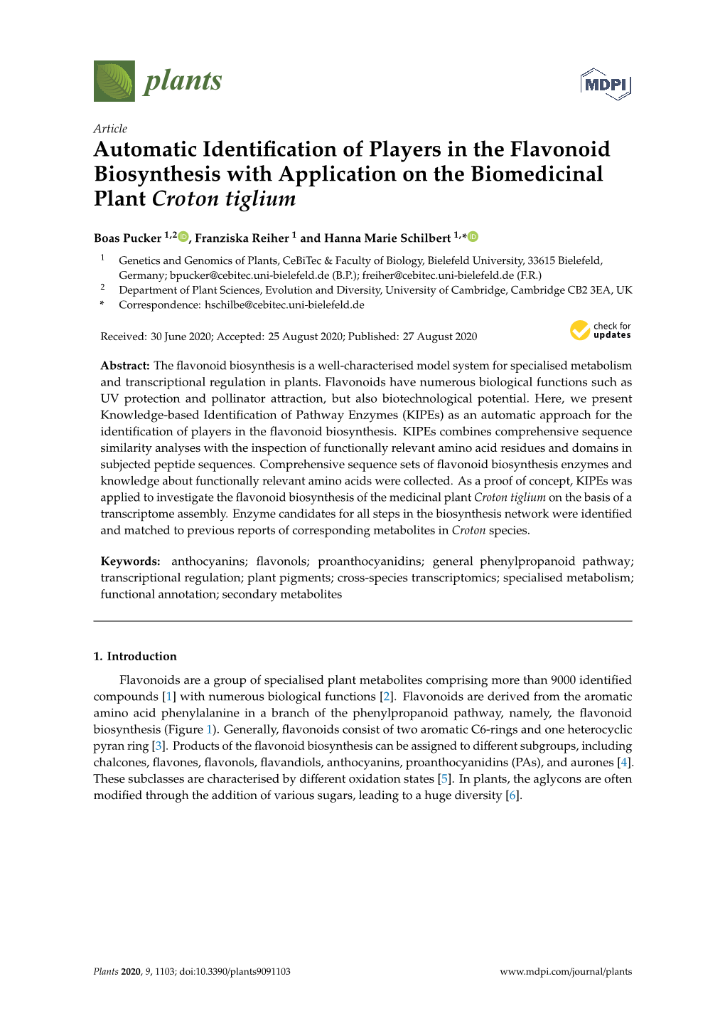 Automatic Identification of Players in the Flavonoid Biosynthesis With