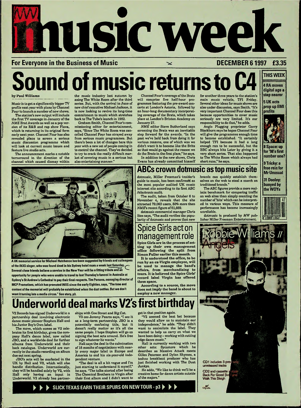 Itusic Week for Everyone in the Business of Music DECEMBER 6 1997 £3.35