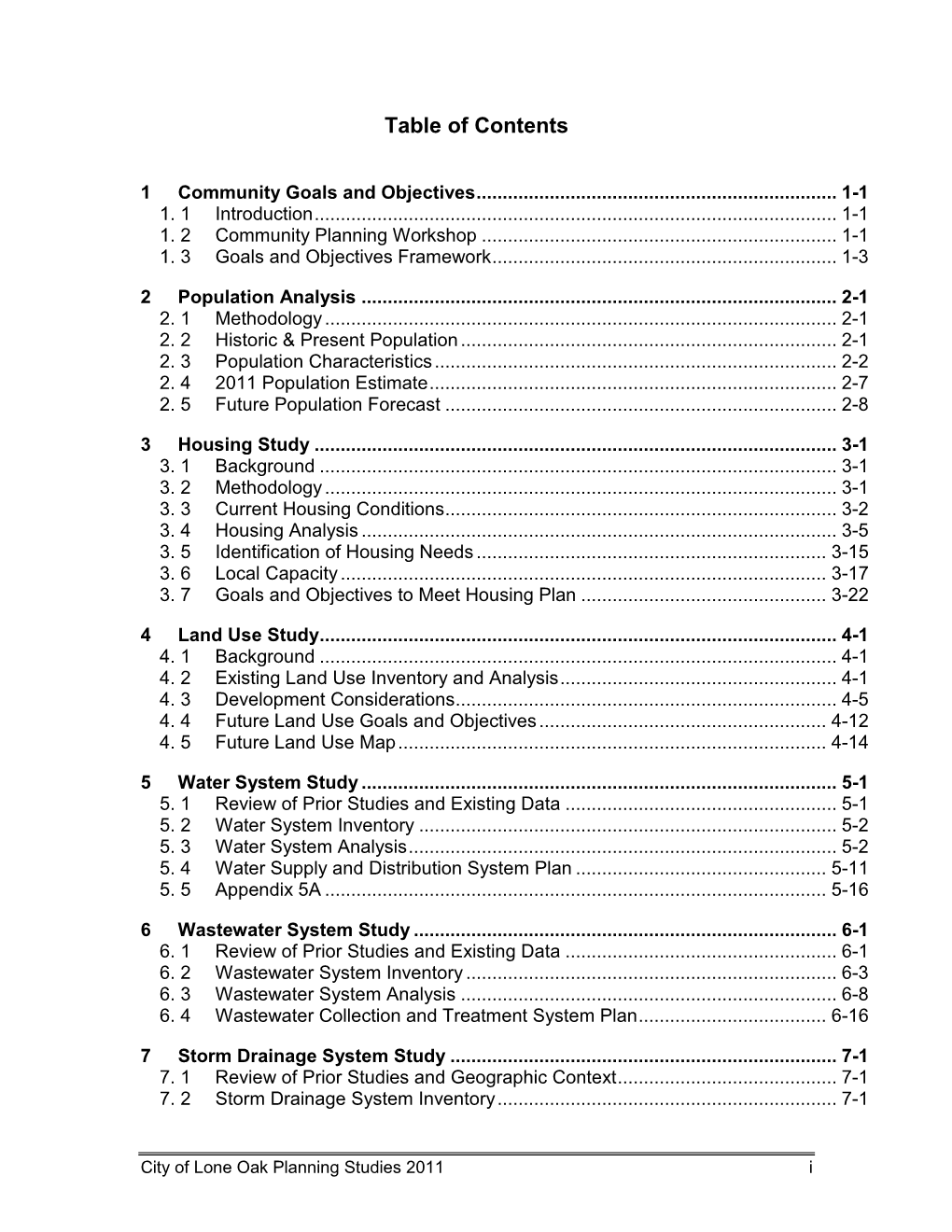 Table of Contents