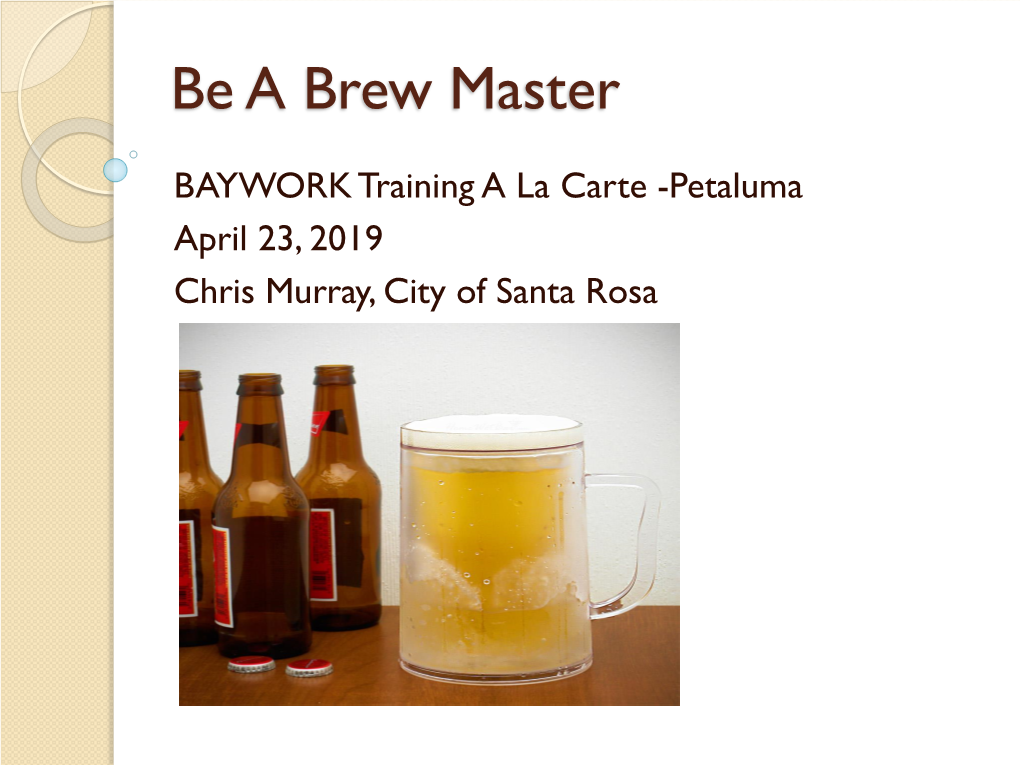 Be a Brew Master