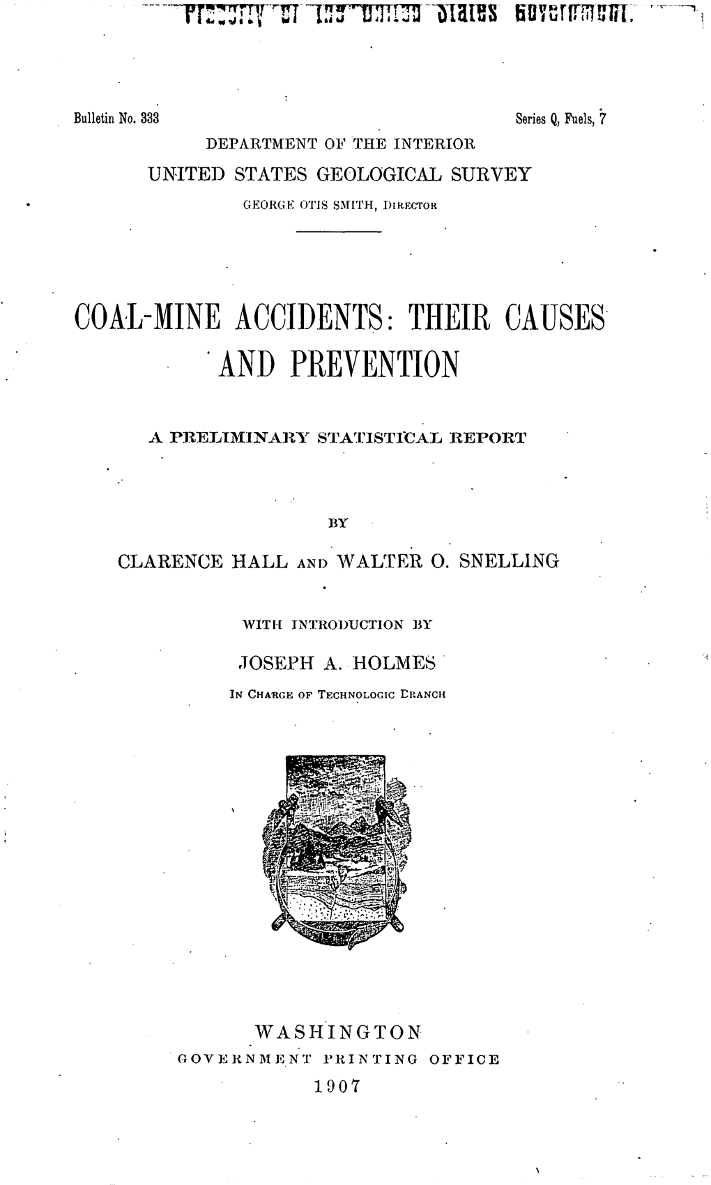 Coal-Mine Accidents: Their and Prevention