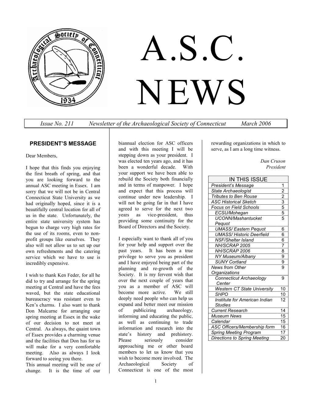 ASC News Is E-Mail: Hdjul@Conncoll.Edu to the Extent Allowed by Law