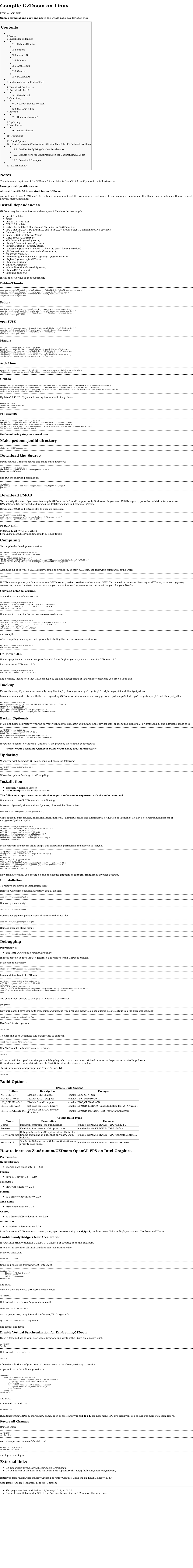 Compile Gzdoom on Linux