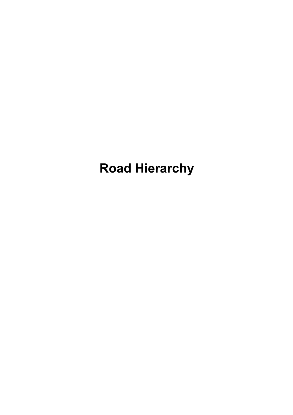 Road Hierarchy