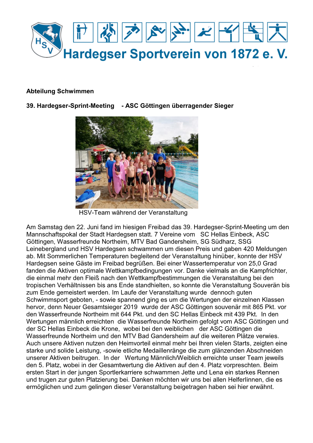 Einladungsschwimmfest Hardegsen