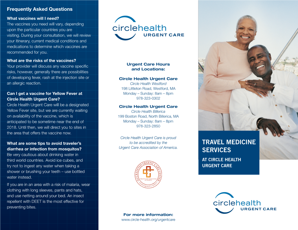 Download the Travel Medicine Services Brochure