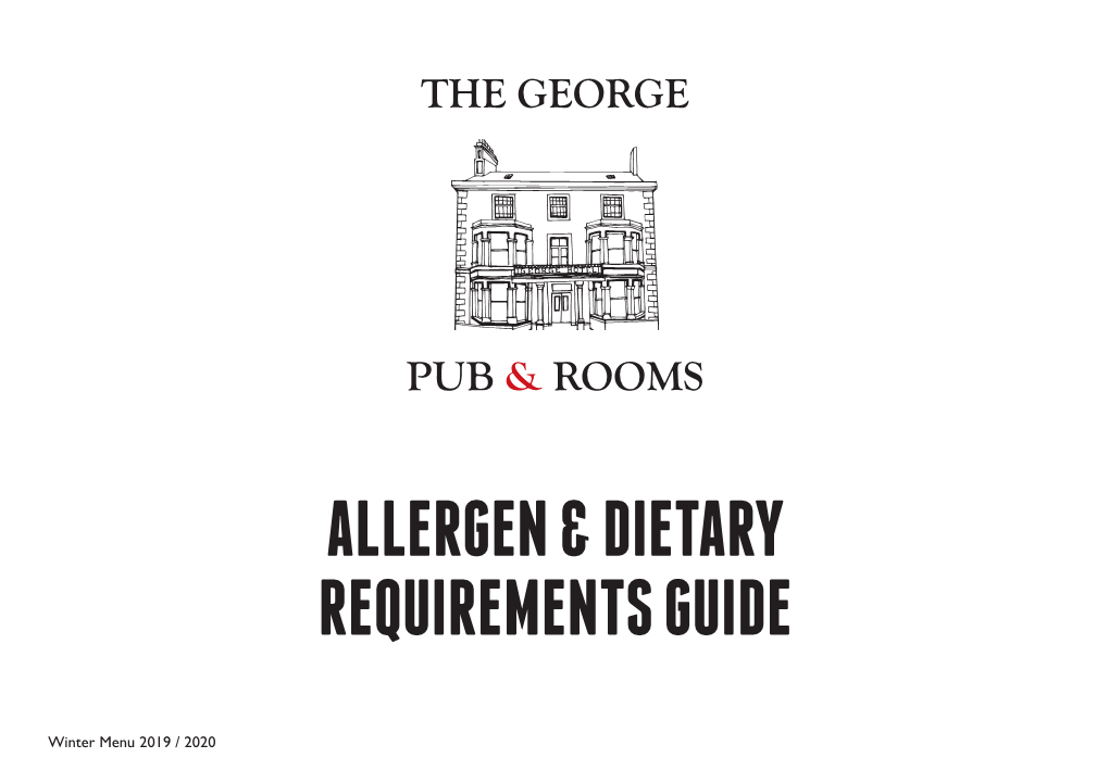 Allergen & Dietary Requirements Guide