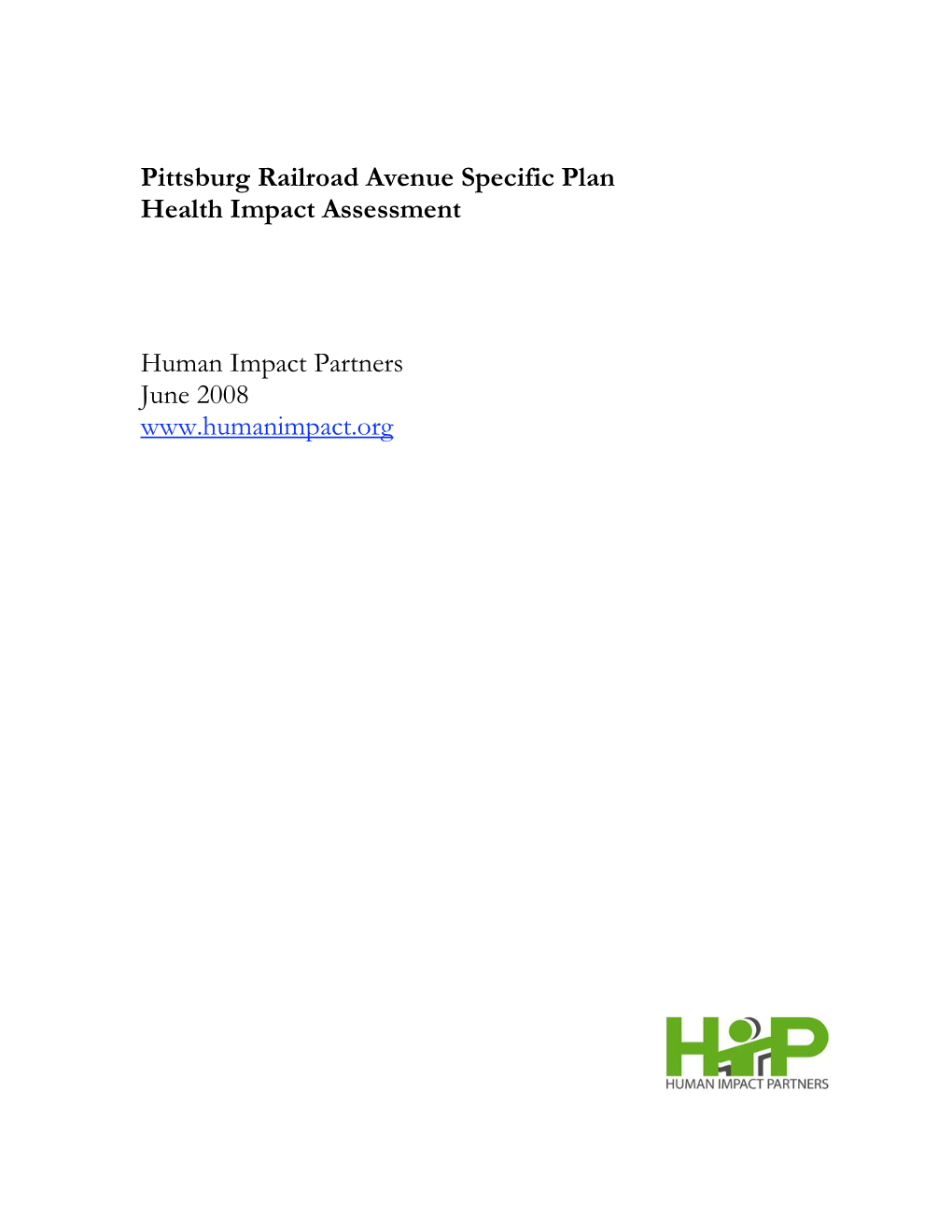 Pittsburg Railroad Avenue Specific Plan Health Impact Assessment