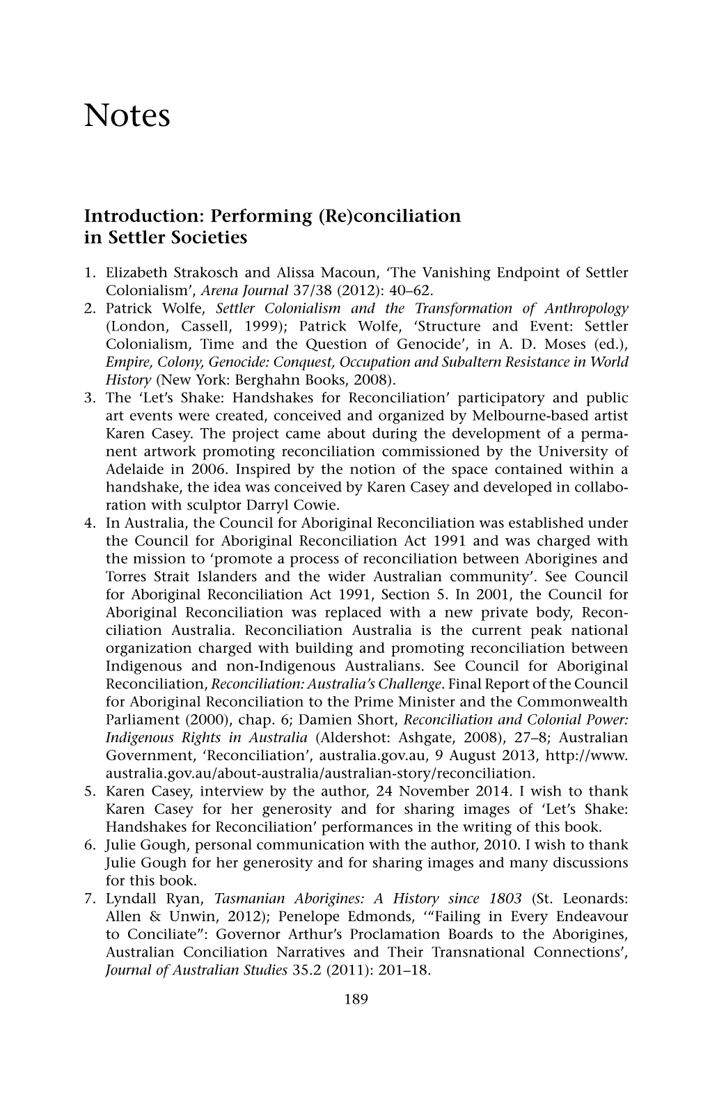 Introduction: Performing (Re)Conciliation in Settler Societies
