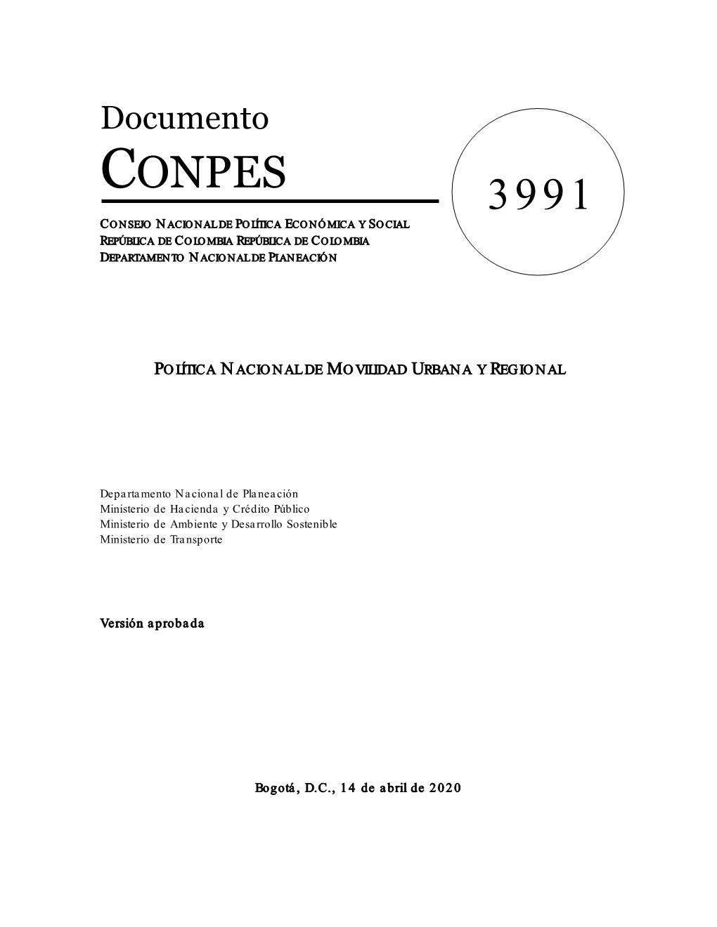 Documento Conpes 3991