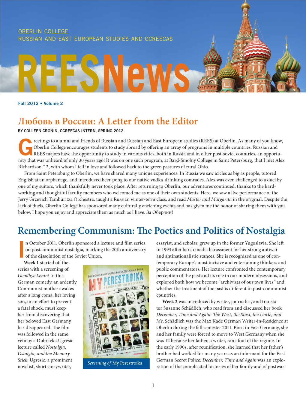 A Letter from the Editor Remembering Communism