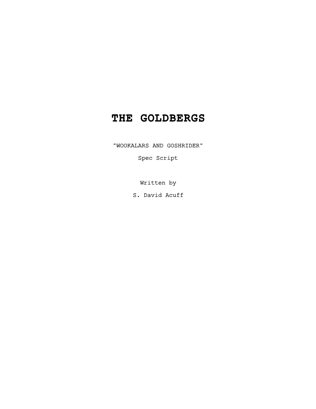 Goldbergs Spec Script