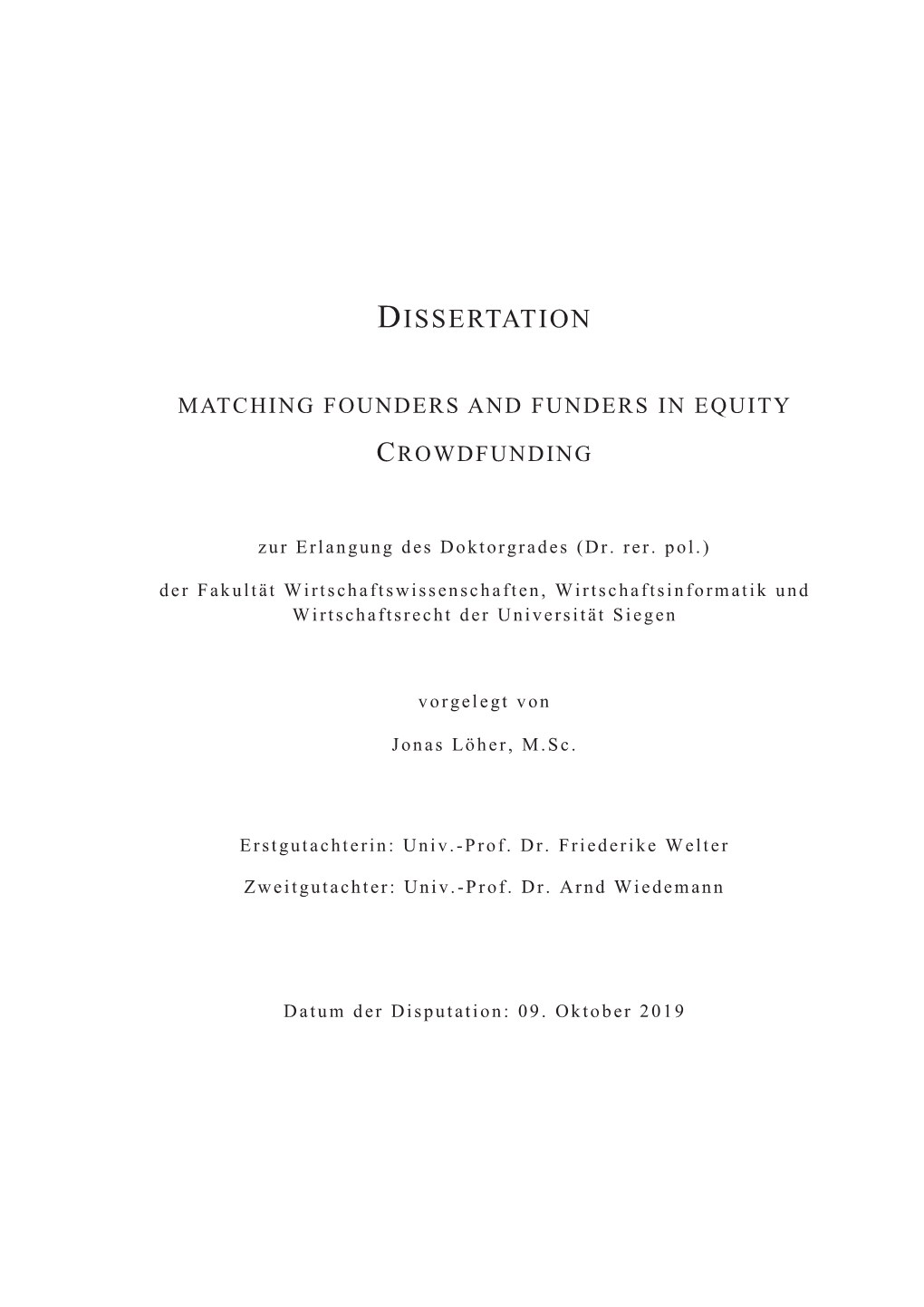 Matching Founders and Funders in Equity Crowdfunding