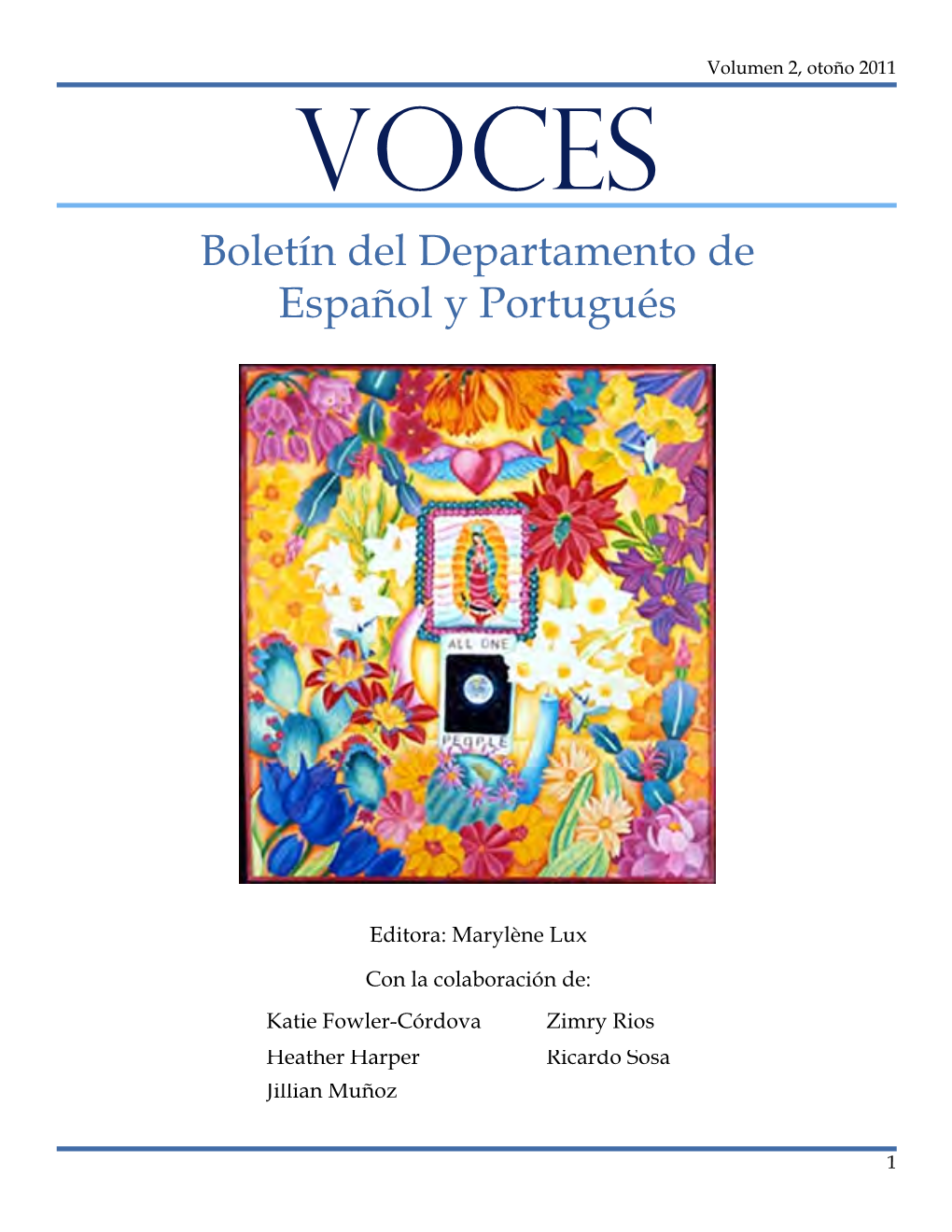 Boletín Del Departamento De Español Y Portugués