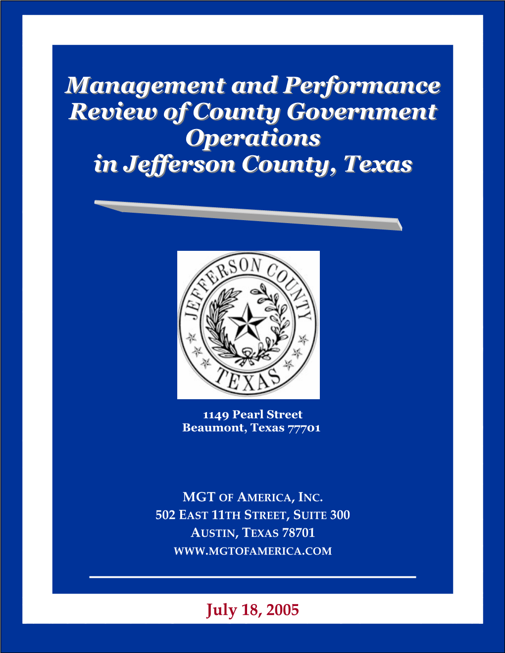Performance Review of Jefferson County Government