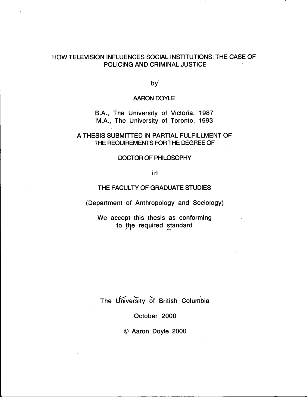 How Television Influences Social Institutions: the Case of Policing and Criminal Justice