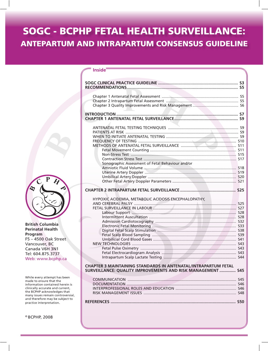 Sogc 4 Bcphp Fetal Health Surveillance