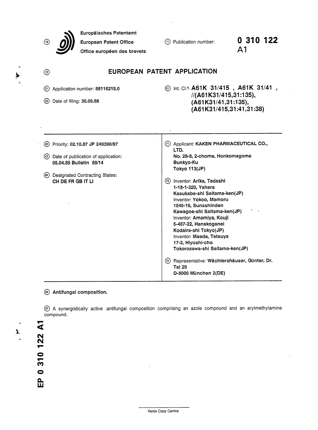 Antifungal Composition