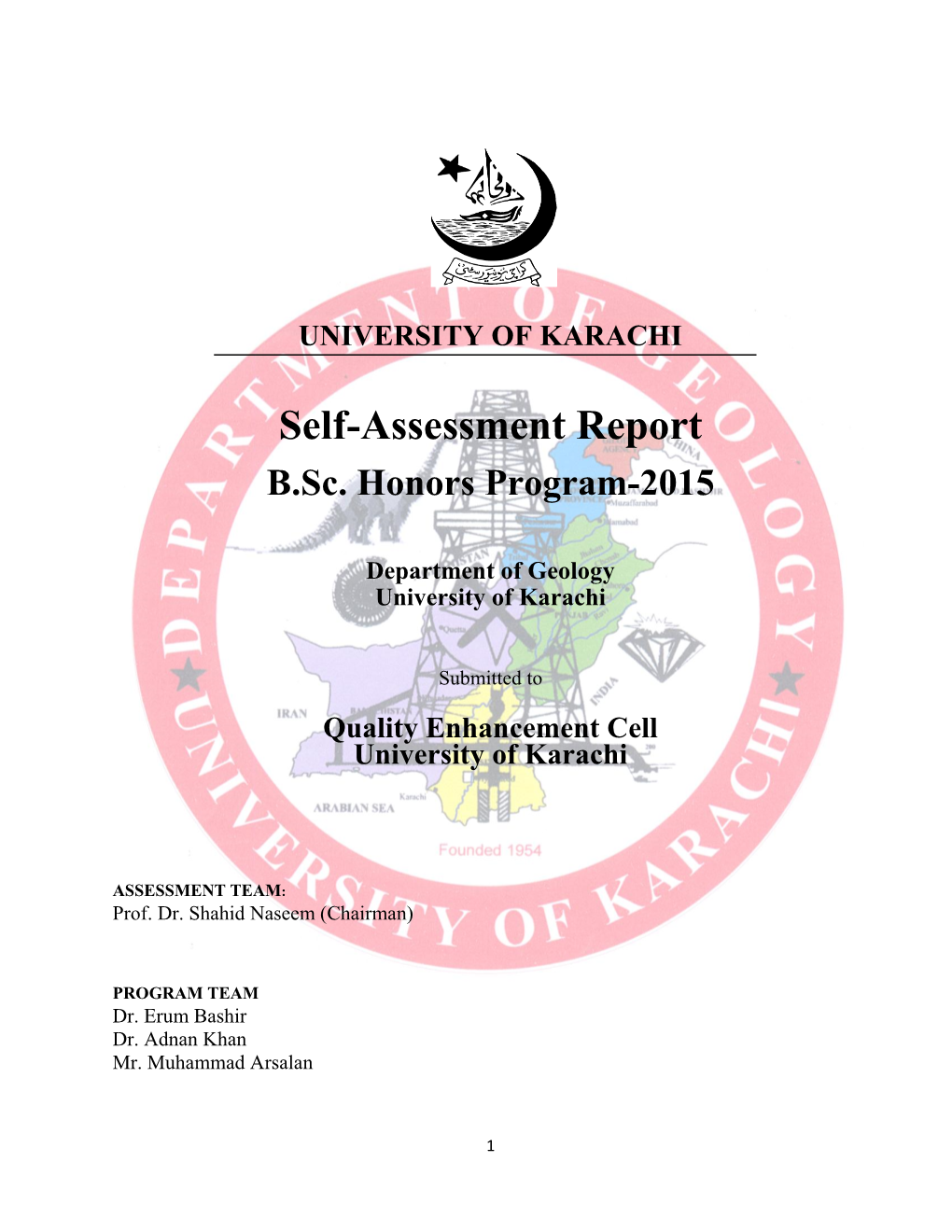 Self-Assessment Report B.Sc