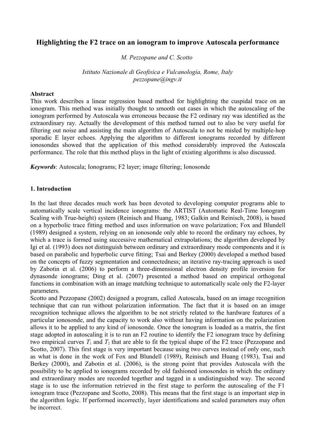 A Method for Automatic Scaling of F1 Critical Frequency from Ionograms