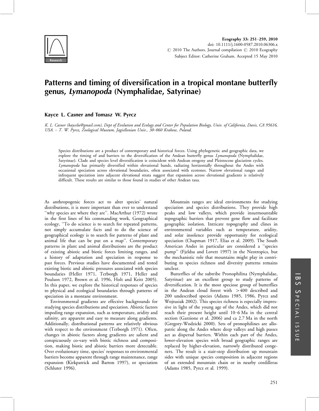 Patterns and Timing of Diversification in a Tropical Montane