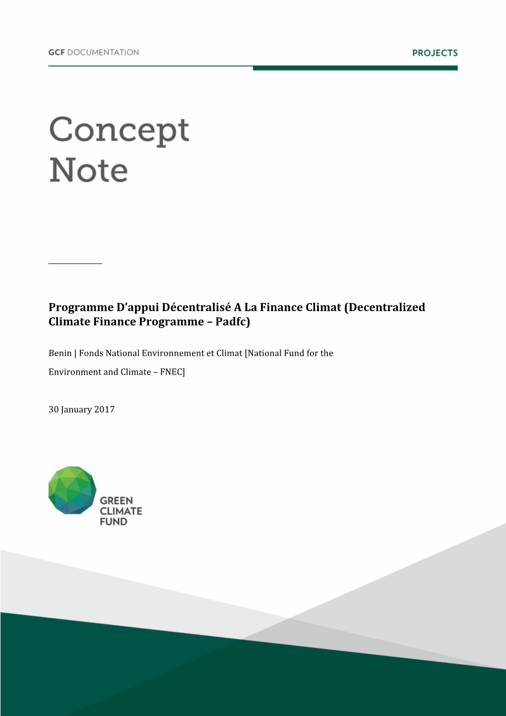 Decentralized Climate Finance Programme – Padfc)