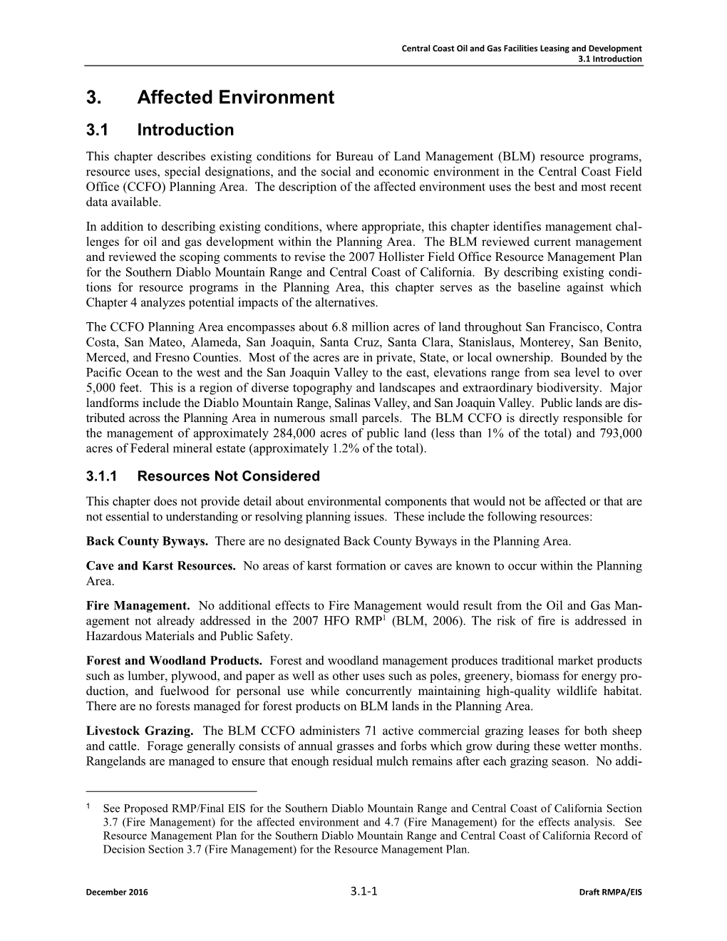 Central Coast Oil and Gas Facilities Leasing and Development, Draft