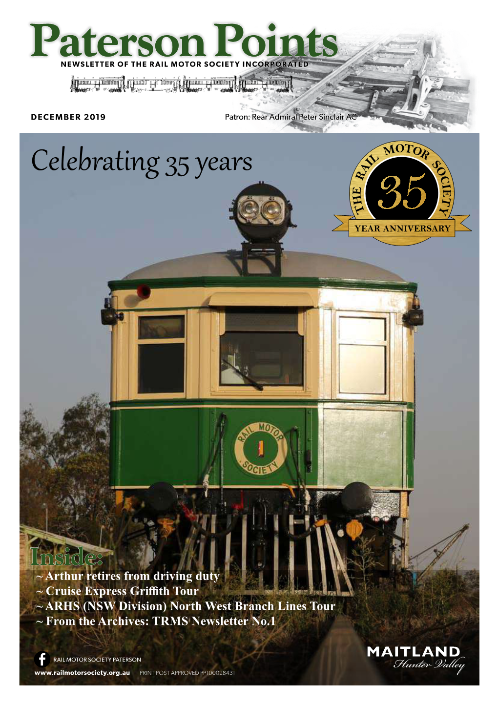 Paterson Points NEWSLETTER of the RAIL MOTOR SOCIETY INCORPORATED