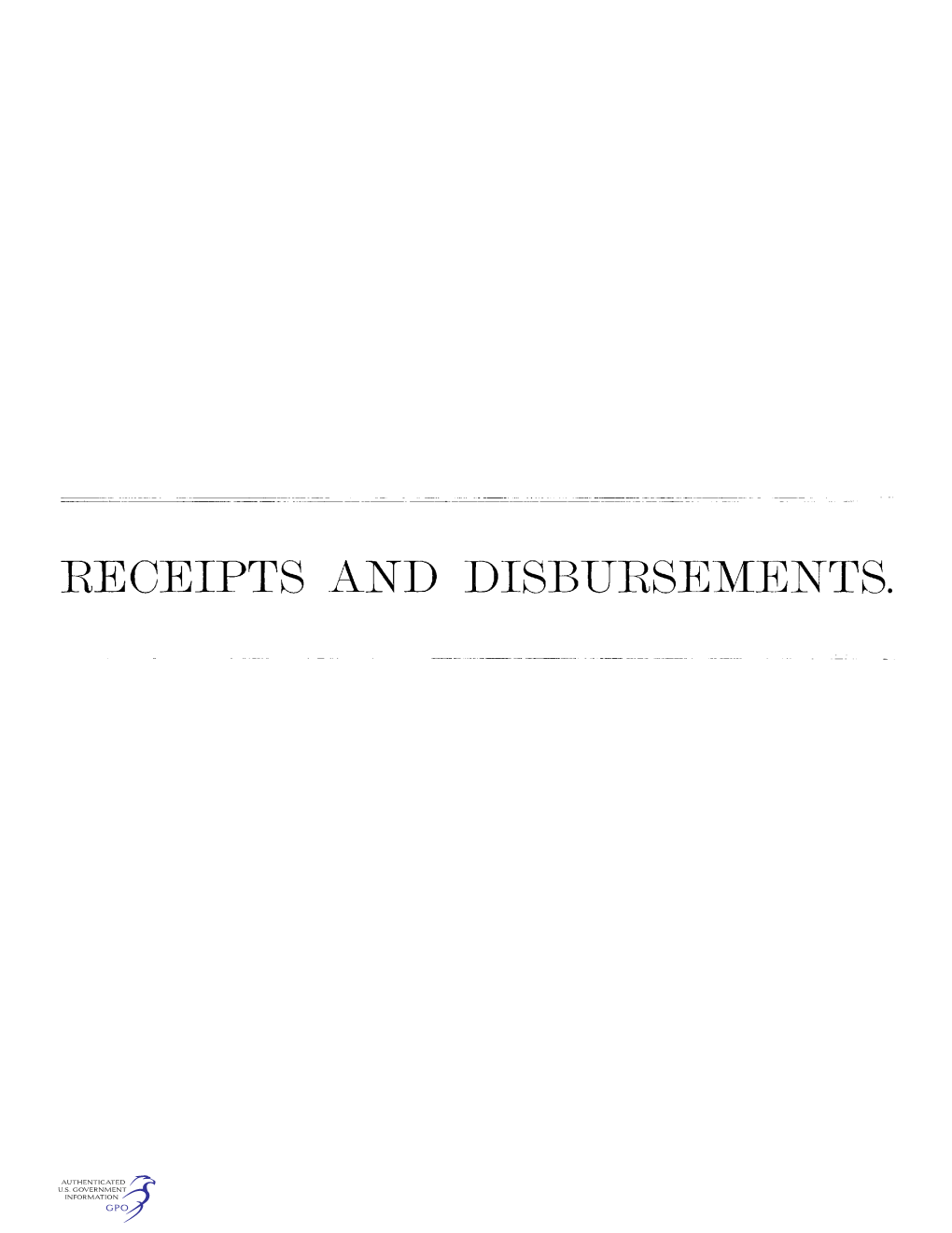 Receipts and Disbursements