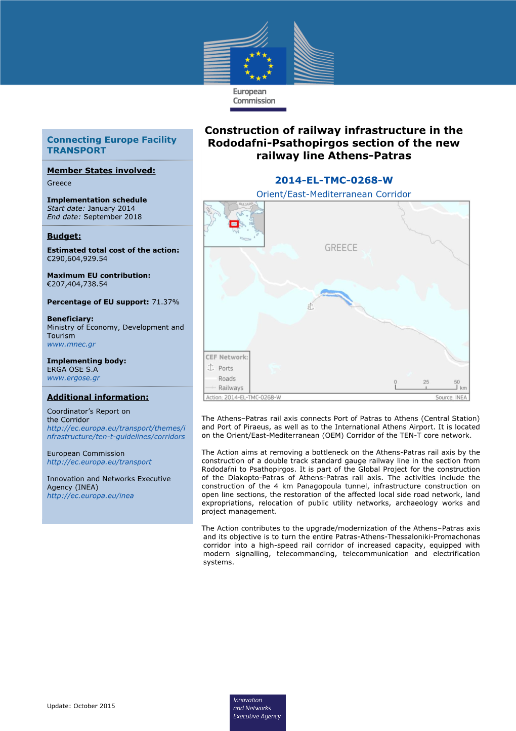 Construction of Railway Infrastructure in the Rododafni-Psathopirgos