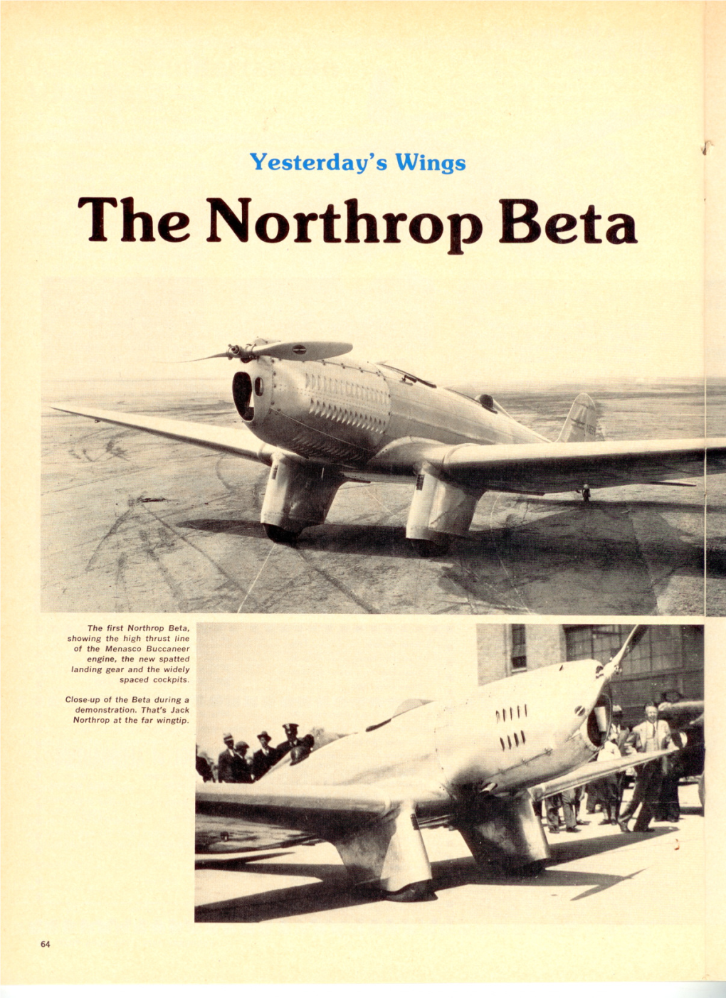 The Northrop Beta