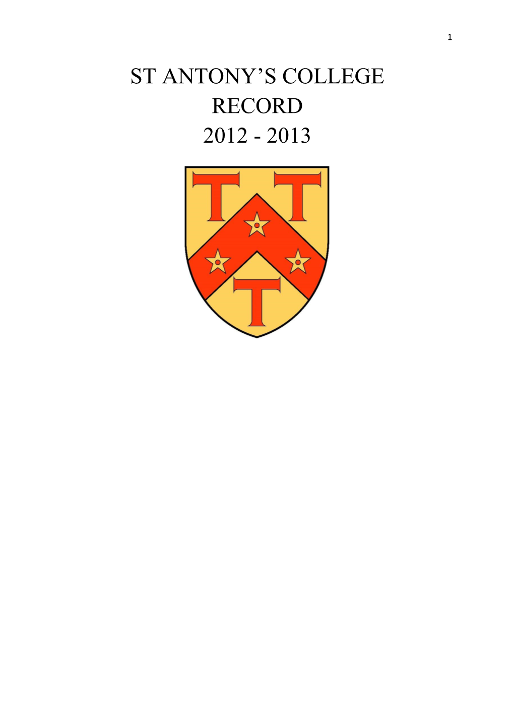 St Antony's College Record 2012