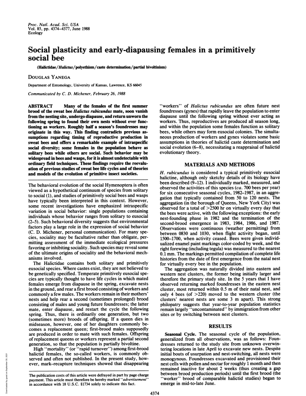 Social Plasticity and Early-Diapausing Females in a Primitively Social